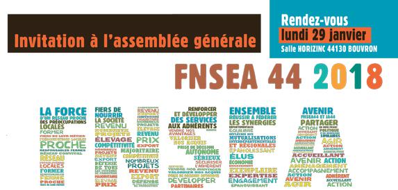 Assemblée générale de la FNSEA 44, ce lundi 29 janvier