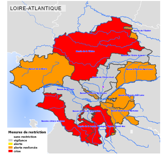 Loire-Atlantique - Sécheresse : renforcement des restrictions
